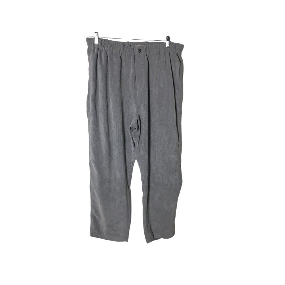 Woman Within Pants Women's Size 22W Petite Gray Corduroy Stretch Waist